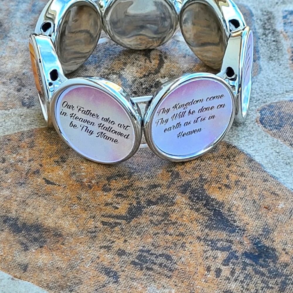 The Lord's Prayer charmed stretch bracelet